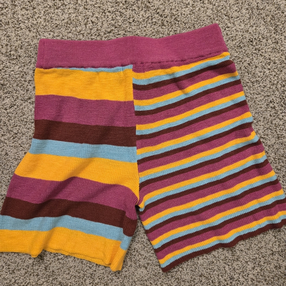 Free People Pink and Yellow Striped Shorts - Picture 2 of 4